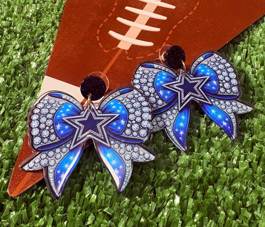 Cowboys Glam Bow Earrings