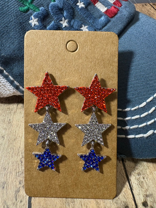 Stars Red, White & Blue Earrings