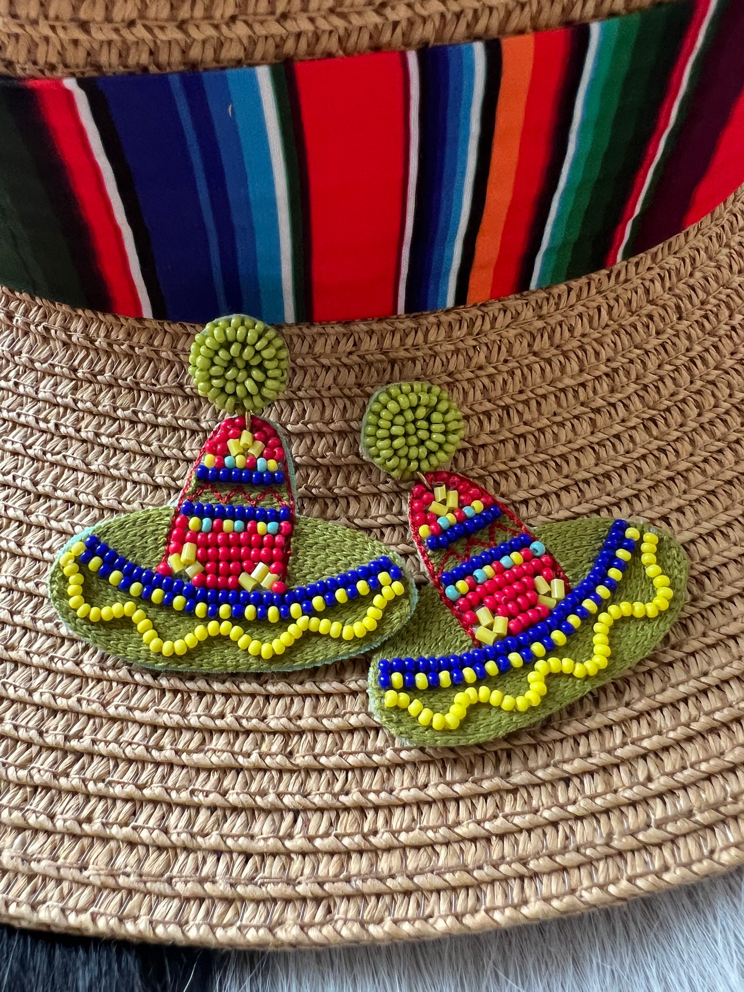 Sombrero Fiesta Hat Earrings
