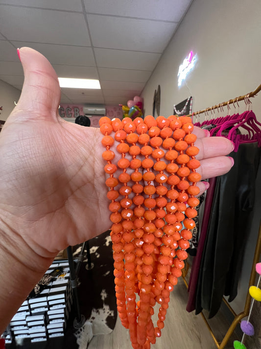 “60 Orange Beaded Necklace