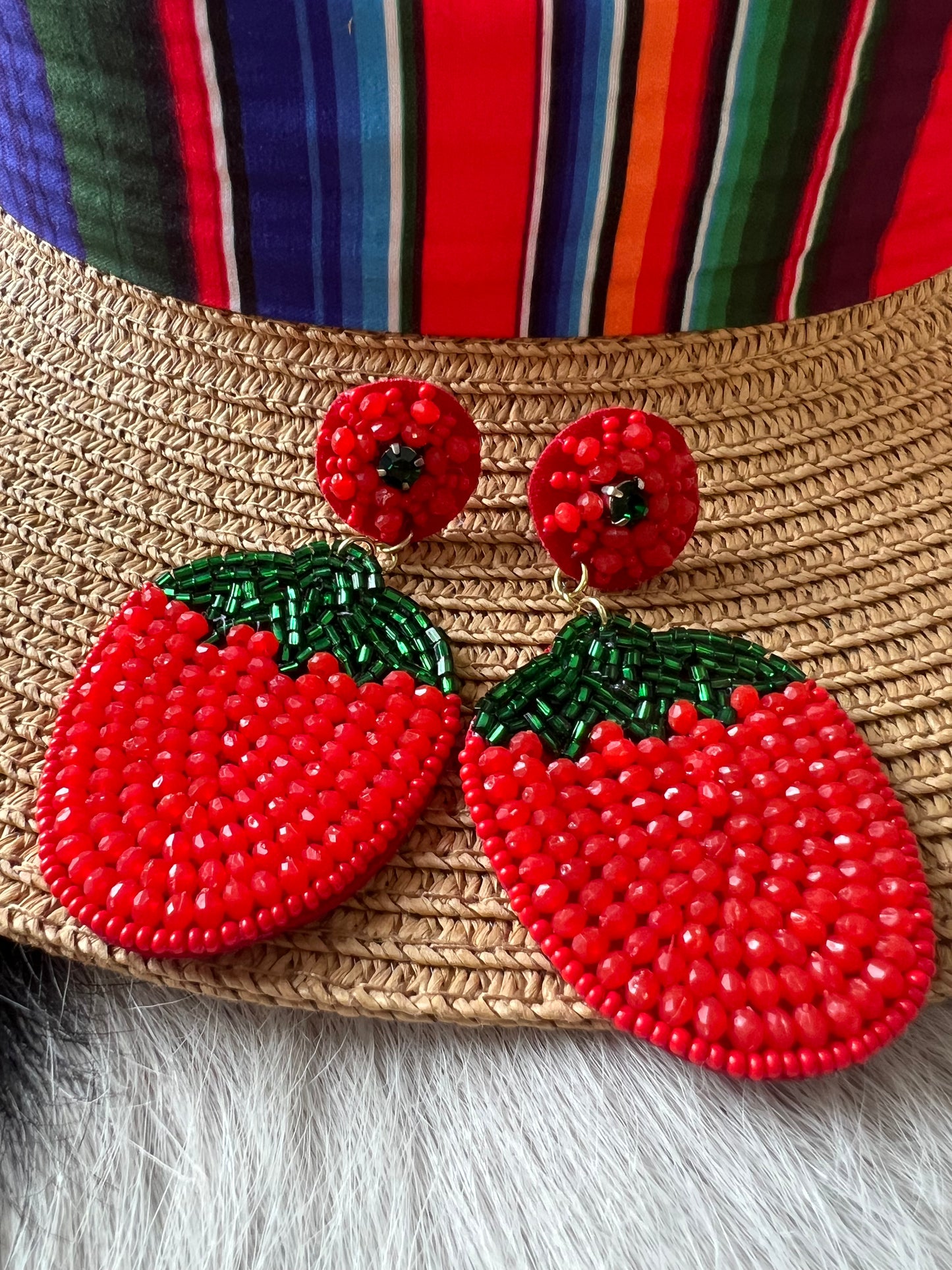 Strawberries Beaded earrings