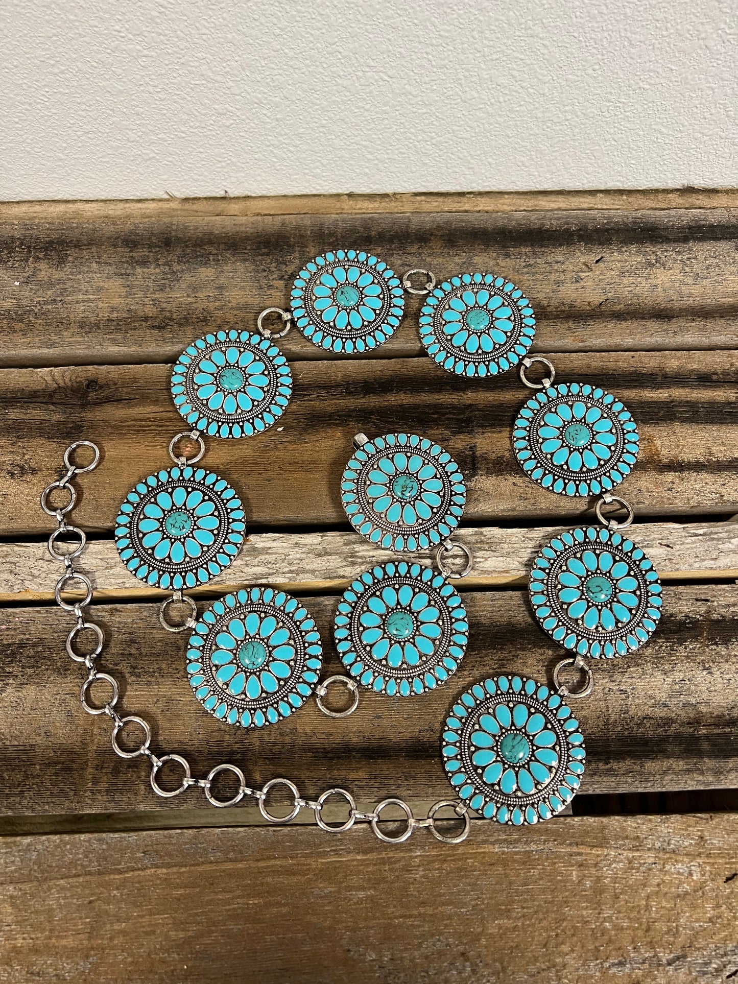 Turquoise Squash Blossom Belt